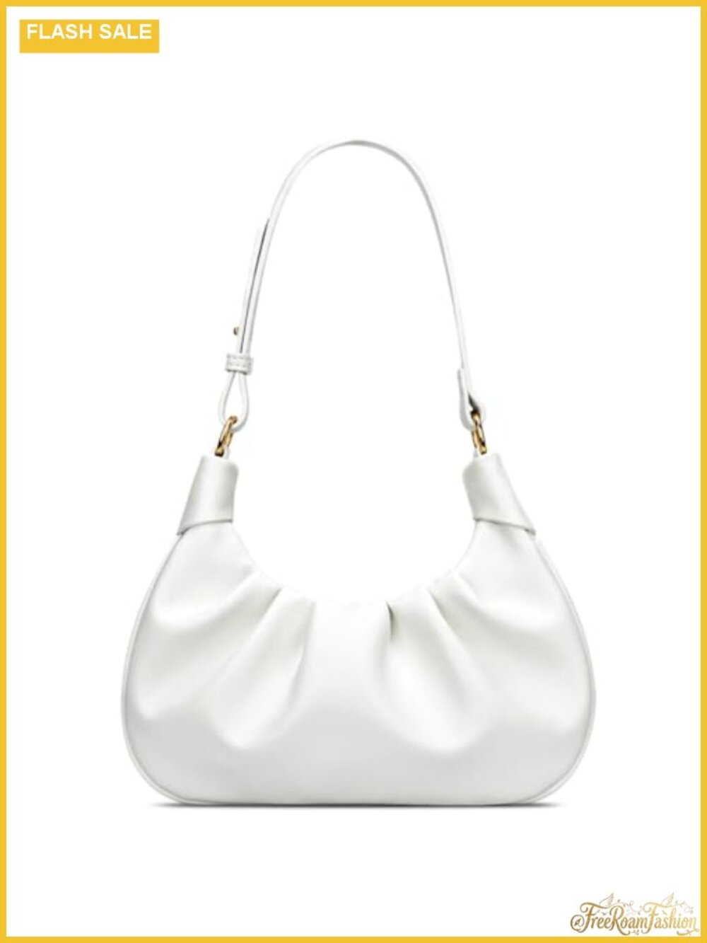 Mini Hobo Shoulder Bag Faux Leather Ruched Purse